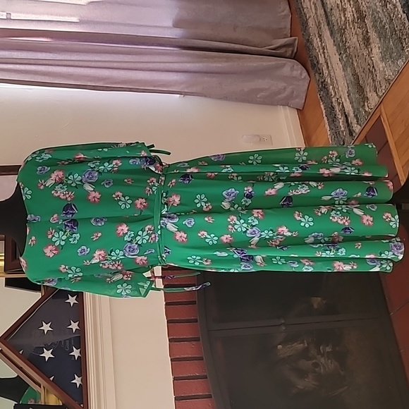 Jessica Howard Green Flower Dress with belt - Picture 4 of 6